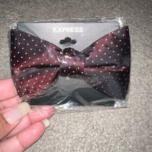NWT Express Bow-Tie - Wine Red w/ Faint Cream Dots